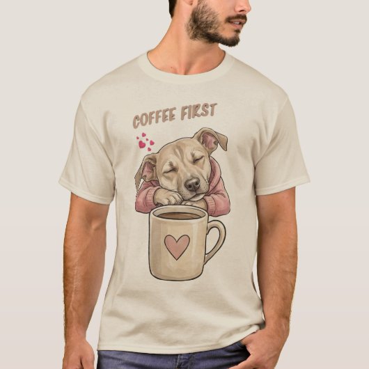 かわいい犬が平和に眠っている Tシャツ (正面)