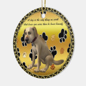 かわいい犬が座って可愛いおもしろい引用文 セラミックオーナメント (左)