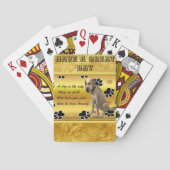 かわいい犬が座って可愛いおもしろい引用文 トランプ (裏面)