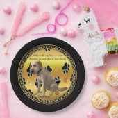 かわいい犬が座って可愛いおもしろい引用文 ペーパープレート (パーティー)