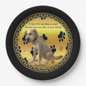 かわいい犬が座って可愛いおもしろい引用文 ペーパープレート (正面)