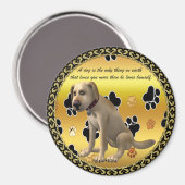 かわいい犬が座って可愛いおもしろい引用文 マグネット (正面/裏面)