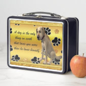 かわいい犬が座って可愛いおもしろい引用文 メタルランチボックス (インサイチュ)