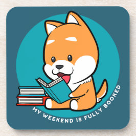 かわいい犬が本を読む面白い引用 コースター
