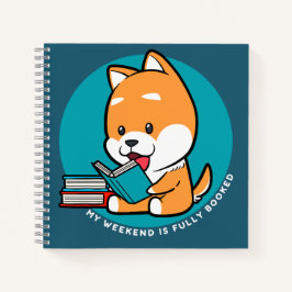 かわいい犬が本を読んでいる面白い名言 ノートブック