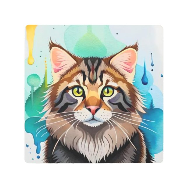 かわいい犬が閉まっている メタルプリント (正面)