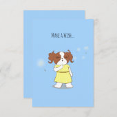 かわいい犬が願いカードを作る サンキューカード (正面/裏面)