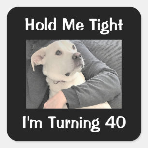 かわいい犬が40おもしろい誕生日 スクエアシール