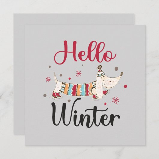 かわいい犬こんにちは冬 (正面/裏面)