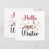 かわいい犬こんにちは冬 (正面/裏面)