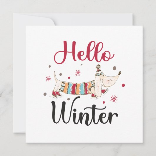 かわいい犬こんにちは冬 (正面)