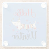 かわいい犬こんにちは冬 ガラスコースター (裏面)