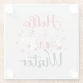 かわいい犬こんにちは冬 ガラスコースター (裏面)