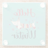 かわいい犬こんにちは冬 ガラスコースター (裏面)