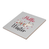 かわいい犬こんにちは冬 タイル (側面)