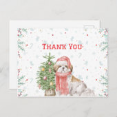 かわいい犬しhtzuサンタキャップクリスマスサンティアゴ シーズンポストカード (正面/裏面)