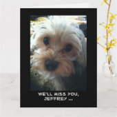 かわいい犬たちからのジャンボ退職祝い カード (黄色い花)