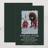 かわいい犬たちがクリスマスを祝う ホリデーカード 招待状 (正面/裏面)