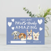 かわいい犬たちが水彩の子どもたち教室バレンタインデー シーズンカード (スタンド正面)