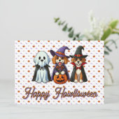 かわいい犬たちを幽霊、魔女、吸血鬼として  招待状 (スタンド正面)