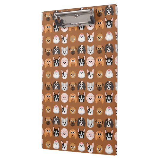 かわいい犬たちオンブラウン クリップボード (左)