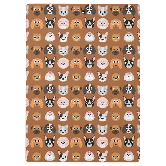 かわいい犬たちオンブラウン クリップボード (裏面)