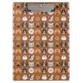 かわいい犬たちオンブラウン クリップボード (正面)