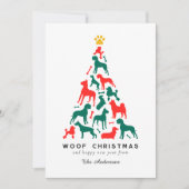 かわいい犬たちクリスマスツリーのクリスマス シーズンカード (正面)