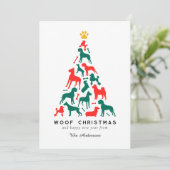 かわいい犬たちクリスマスツリーのクリスマス シーズンカード (スタンド正面)