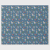 かわいい犬たちクリスマスパターン ラッピングペーパー (フラット)