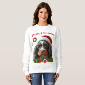 かわいい犬たちクリスマスTシャツ スウェットシャツ (正面フル)