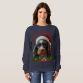 かわいい犬たちクリスマスTシャツ スウェットシャツ (正面フル)