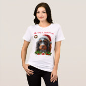かわいい犬たちクリスマスTシャツ トライブレンドTシャツ (正面全面)