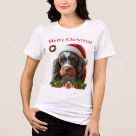 かわいい犬たちクリスマスTシャツ トライブレンドＴシャツ