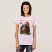 かわいい犬たちクリスマスTシャツ Tシャツ (正面フル)