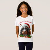 かわいい犬たちクリスマスTシャツ Tシャツ (正面フル)
