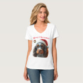 かわいい犬たちクリスマスTシャツ Tシャツ (正面フル)