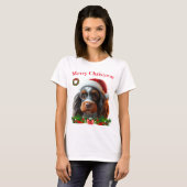 かわいい犬たちクリスマスTシャツ Tシャツ (正面フル)