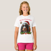かわいい犬たちクリスマスTシャツ Tシャツ (正面フル)