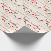 かわいい犬たちハッピーハウリデイパーソナライズされたズ名 ラッピングペーパー (角)