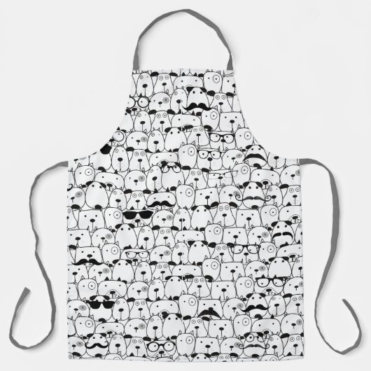 かわいい犬たちプリント エプロン (正面)