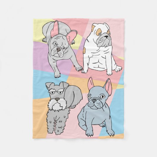 かわいい犬たち4毛布 フリースブランケット (正面)