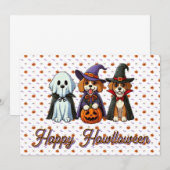 かわいい犬たち　幽霊、魔女、吸血鬼として 招待状 (正面/裏面)