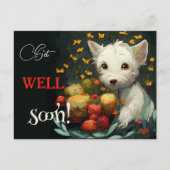 かわいい犬とおやつはもうすぐ元気になる ポストカード (正面)