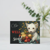 かわいい犬とおやつはもうすぐ元気になる ポストカード (スタンド正面)