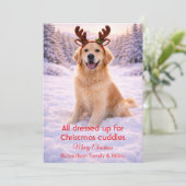 かわいい犬とクリスマスのユーモアのある名言 | ホリデーカード (スタンド正面)