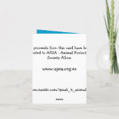 かわいい犬とケーキ誕生日アニマルチャリティブルー カード (裏面)