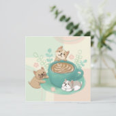 かわいい犬とコーヒーイラストレーション シーズンカード (スタンド正面)