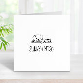 かわいい犬とタビー猫の名前をカスタムする ラバースタンプ