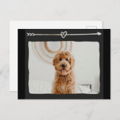 かわいい犬とハートと矢印デザインはがき ポストカード (正面/裏面)